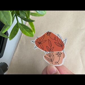3/$20 CLEAR Floral Minimal Stickers | Vinyl Plant Stickers